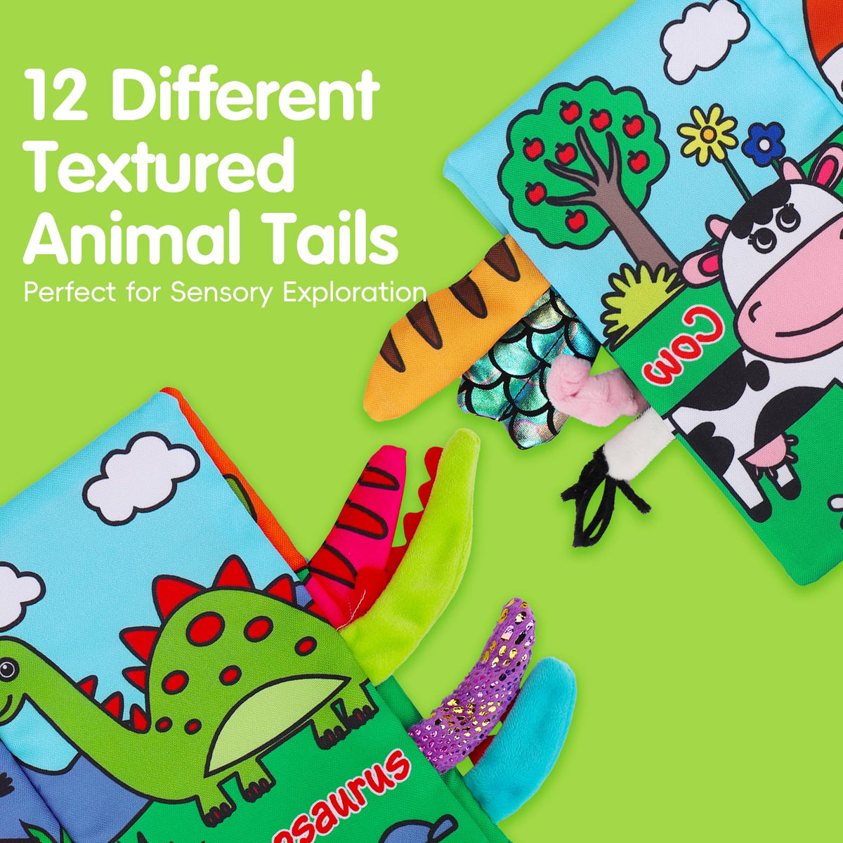 Thremhoo 2-Pack High-Contrast Crinkle Baby Books | 0-6 Months Sensory Toys