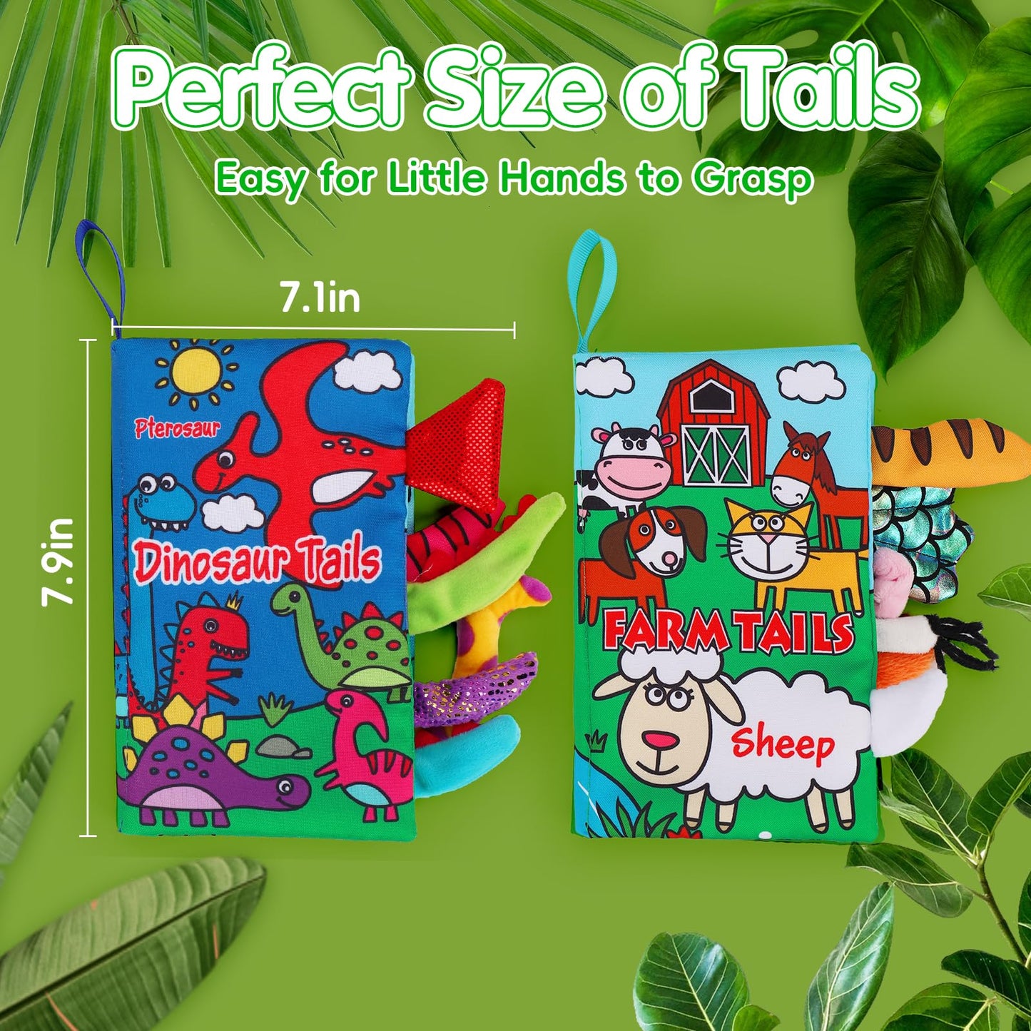 Thremhoo 2-Pack High-Contrast Crinkle Baby Books | 0-6 Months Sensory Toys
