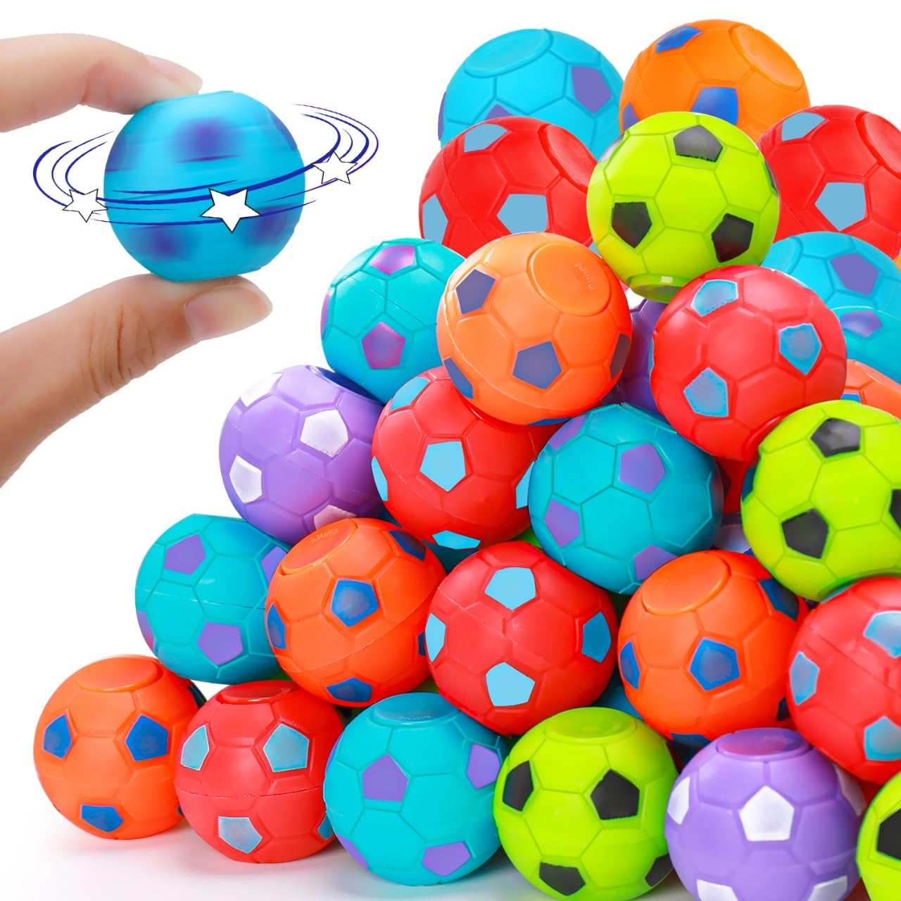 Thremhoo 80pcs Fidget Spinner Soccer Balls – Party Favors & Classroom Prizes
