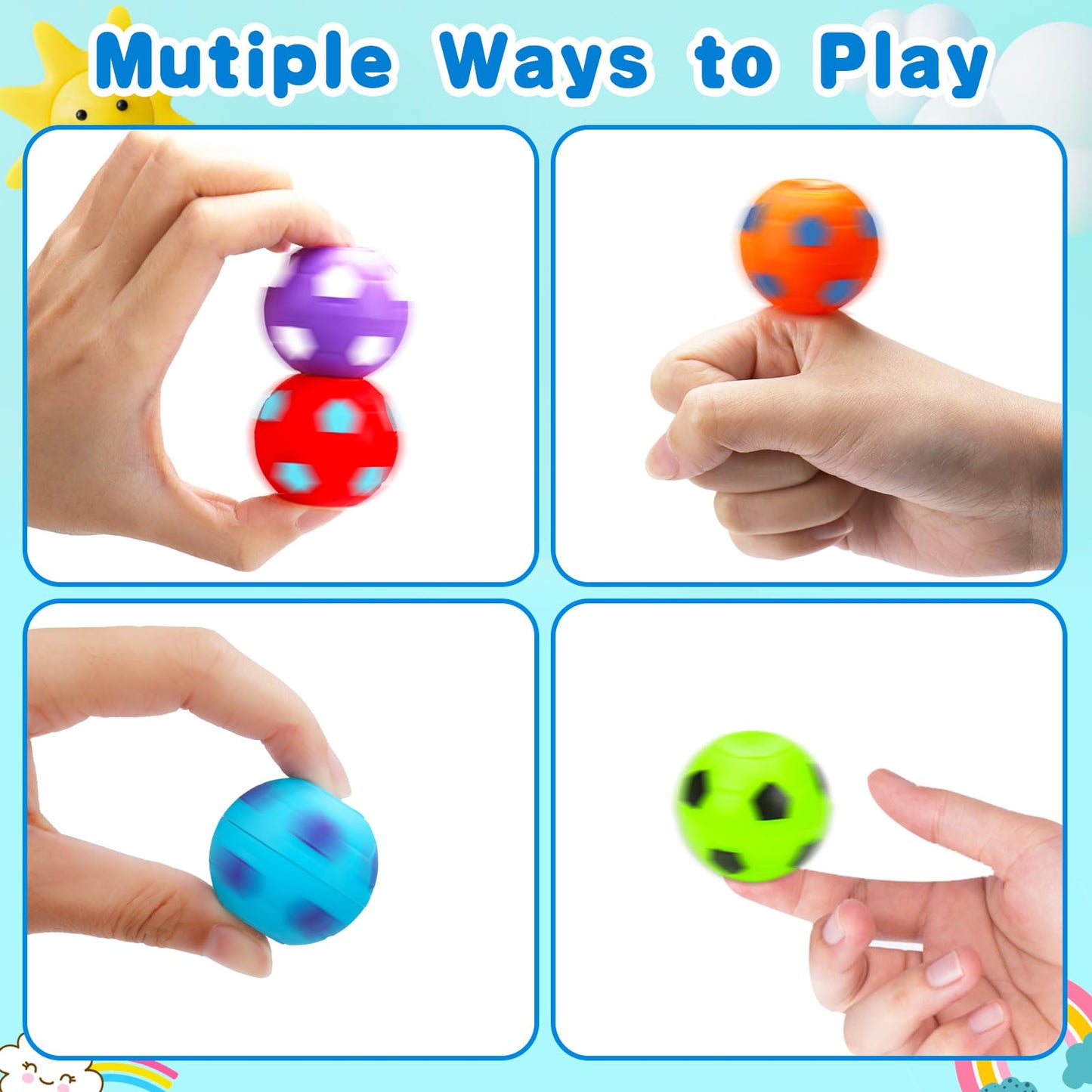 Thremhoo 80pcs Fidget Spinner Soccer Balls – Party Favors & Classroom Prizes