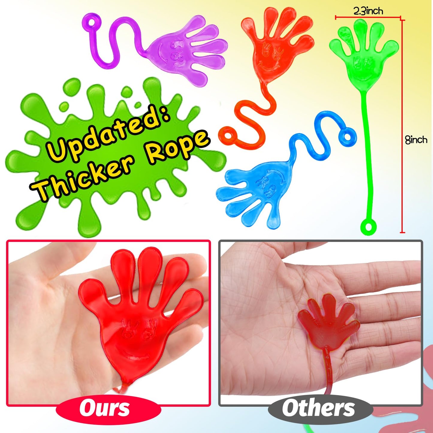 Thremhoo 40-Pcs Glow-in-the-Dark Sticky Hands – Party Favors & Piñata Fillers