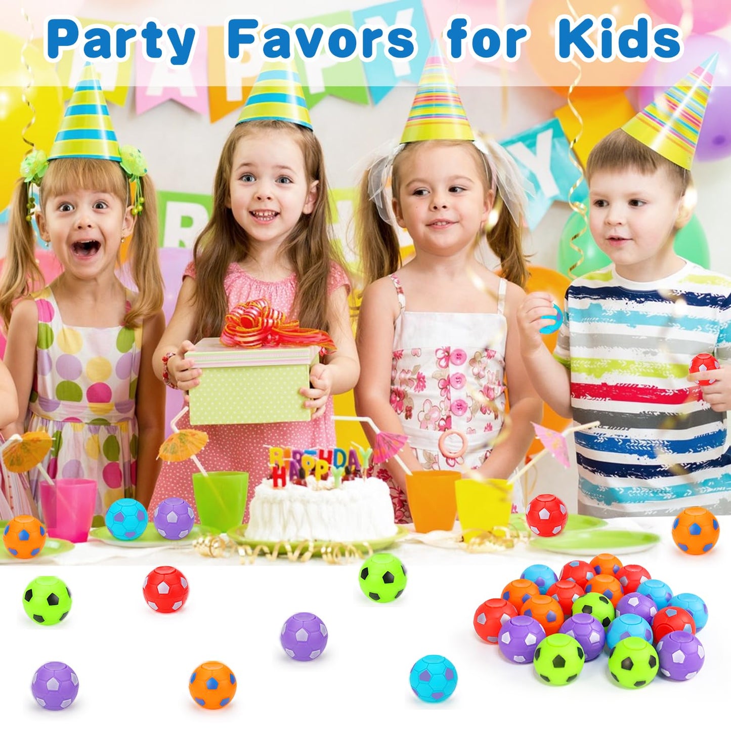Thremhoo 80pcs Fidget Spinner Soccer Balls – Party Favors & Classroom Prizes