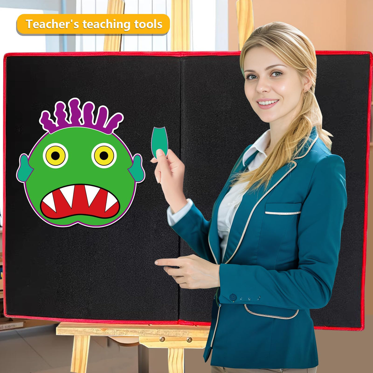 Thryvomniq Go Away Big Green Monster Felt Board Story Set – Toddler Storytime & Learning