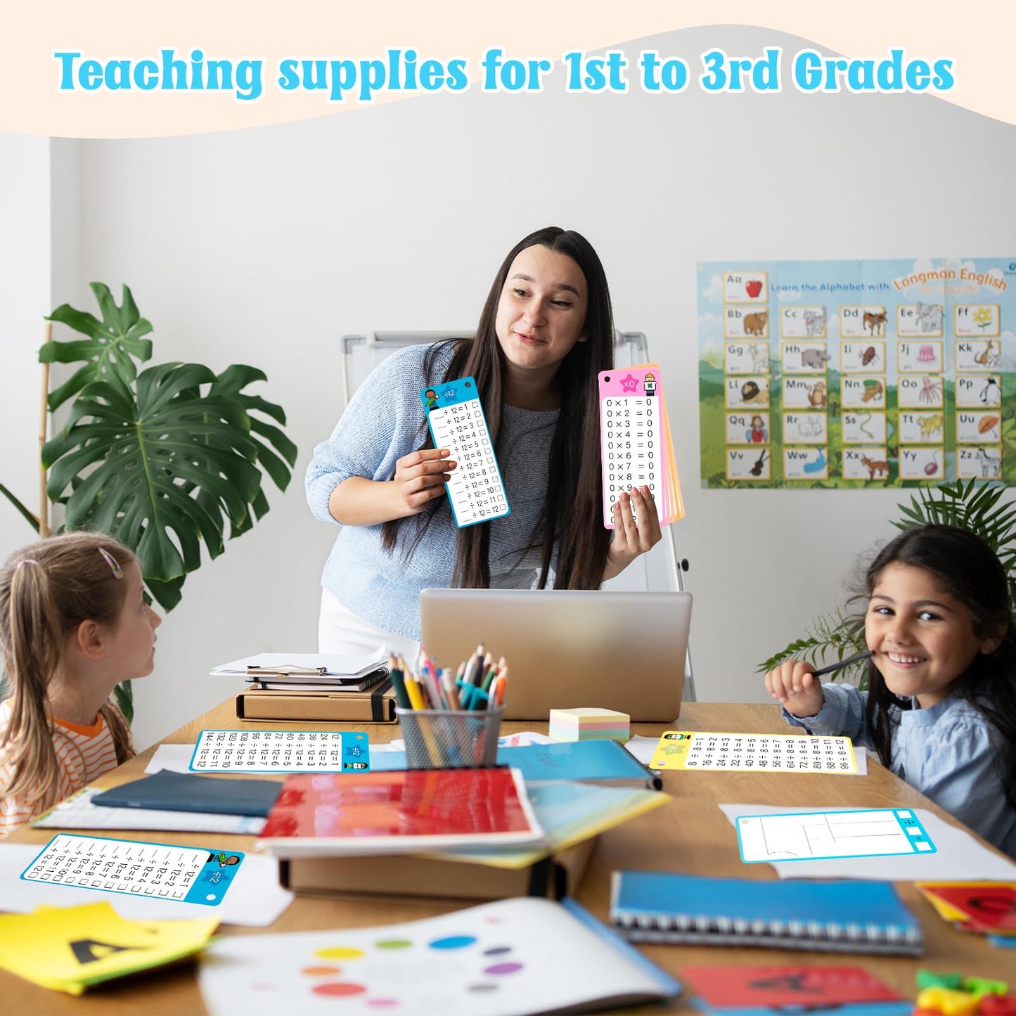 THSLSFX 29Pcs Multiplication & Division Flash Cards with Dry Erase Pens – Time Table for 1st-3rd Grade