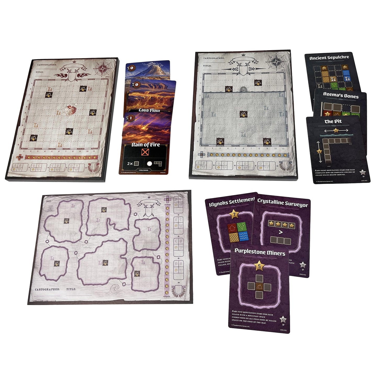 Cartographers: Map Pack Collection – Nebblis, Affril & Undercity Expansions | Thunderworks Games