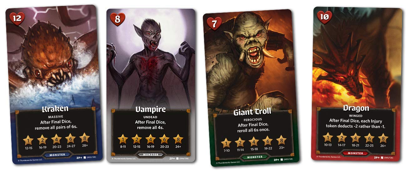 Monsters and Minions Expansion for Roll Player – End-Game Monsters, Fifth Player, 170+ Cards | Thunderworks Games