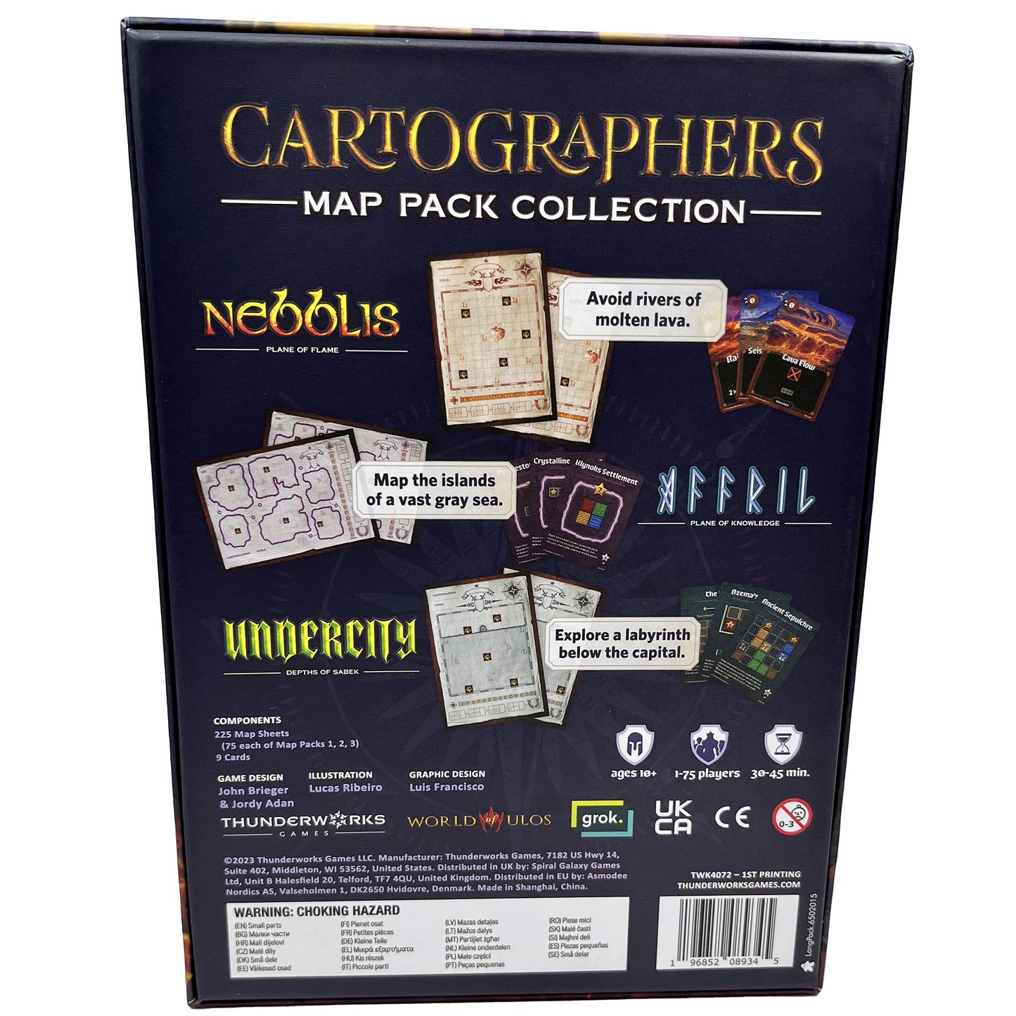 Cartographers: Map Pack Collection – Nebblis, Affril & Undercity Expansions | Thunderworks Games