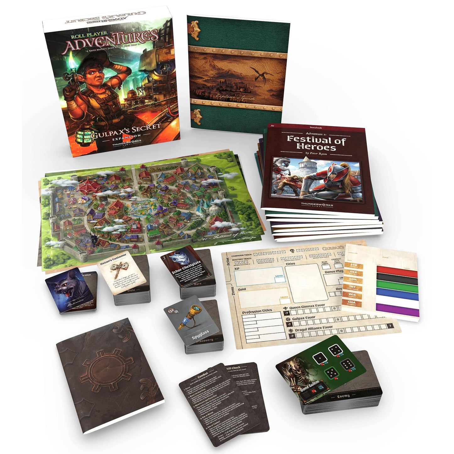 Thunderworks Games Roll Player Adventures: Gulpax's Secret Expansion — Cooperative Narrative Board Game (1–4 players)
