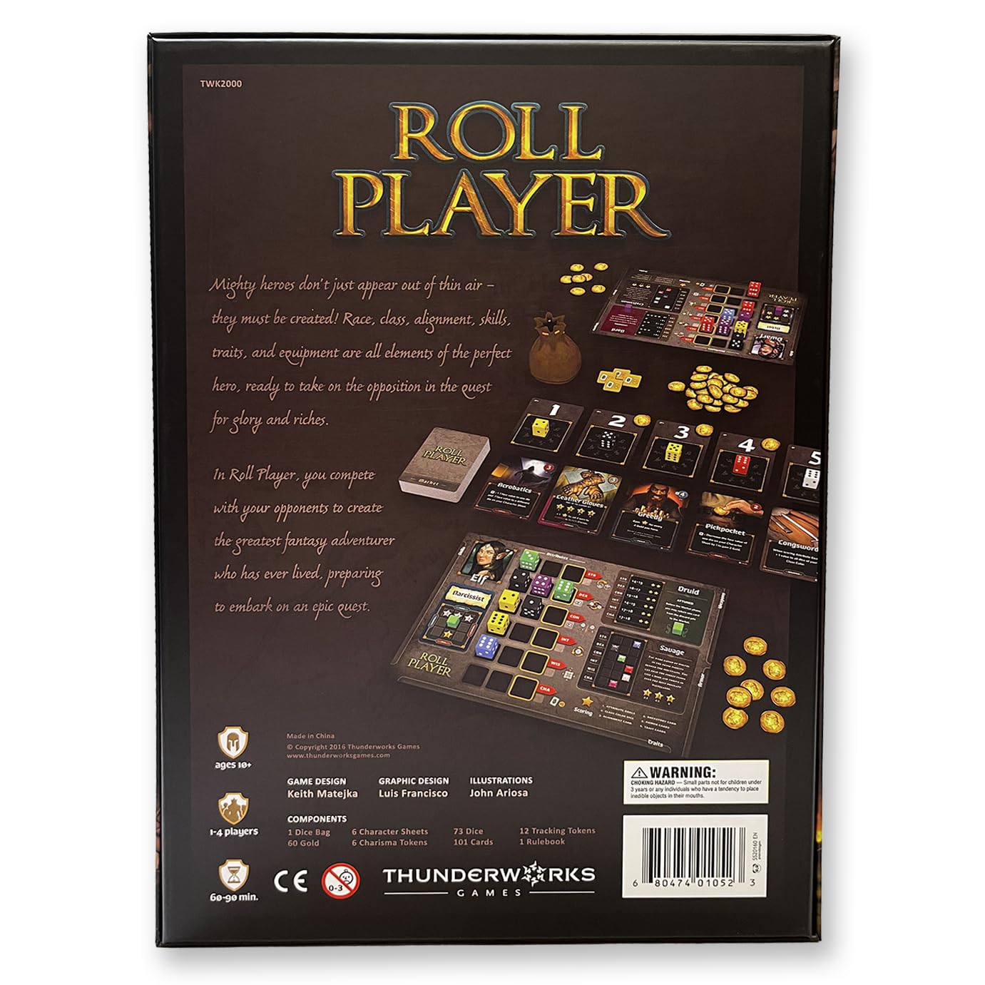 Roll Player Board Game by Thunderworks Games – Fantasy Character Creation & Dice Strategy (1-4 Players, 60–90 Minutes)
