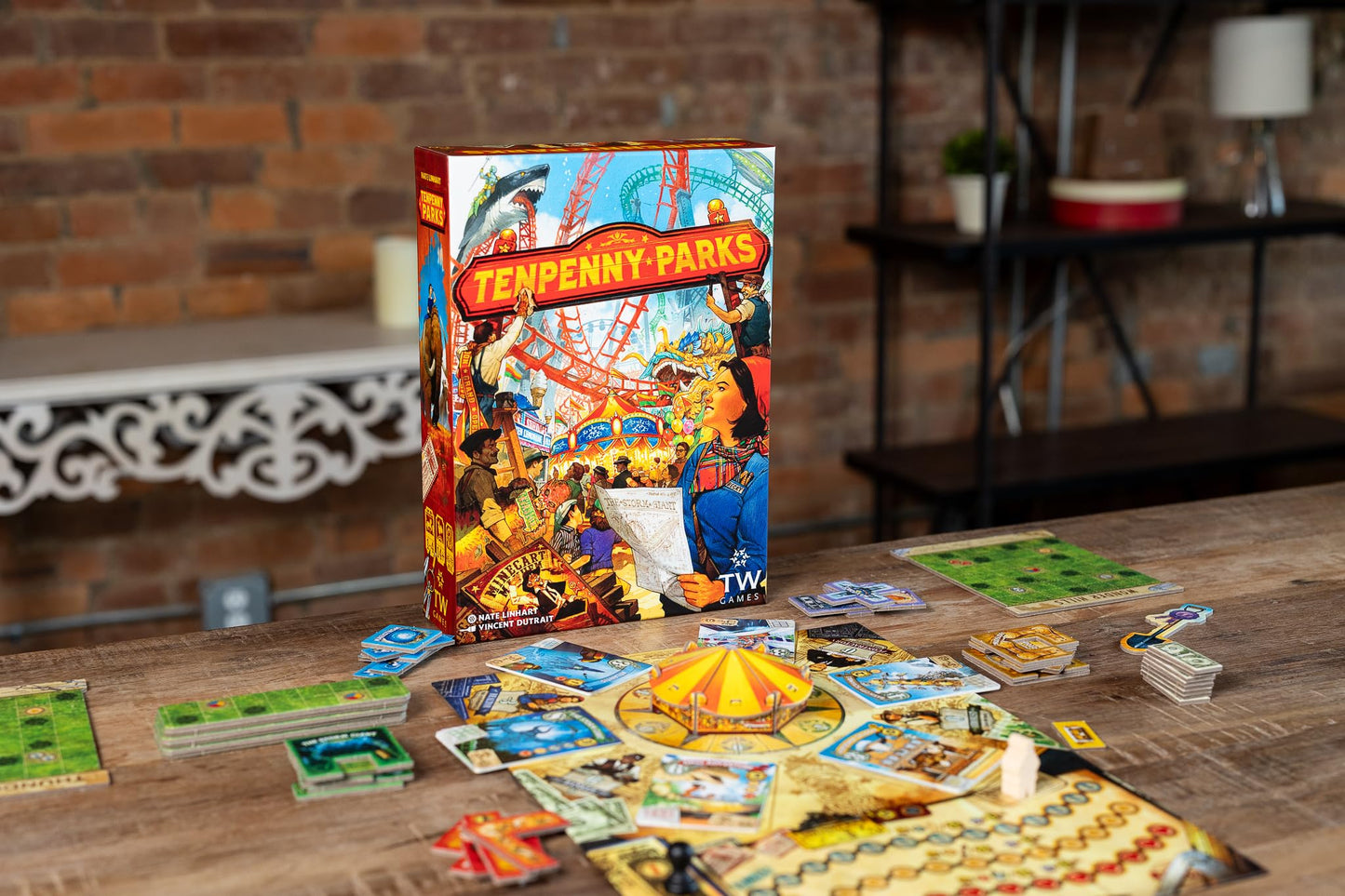 Tenpenny Parks Board Game by Thunderworks Games – Build the Best Theme Park