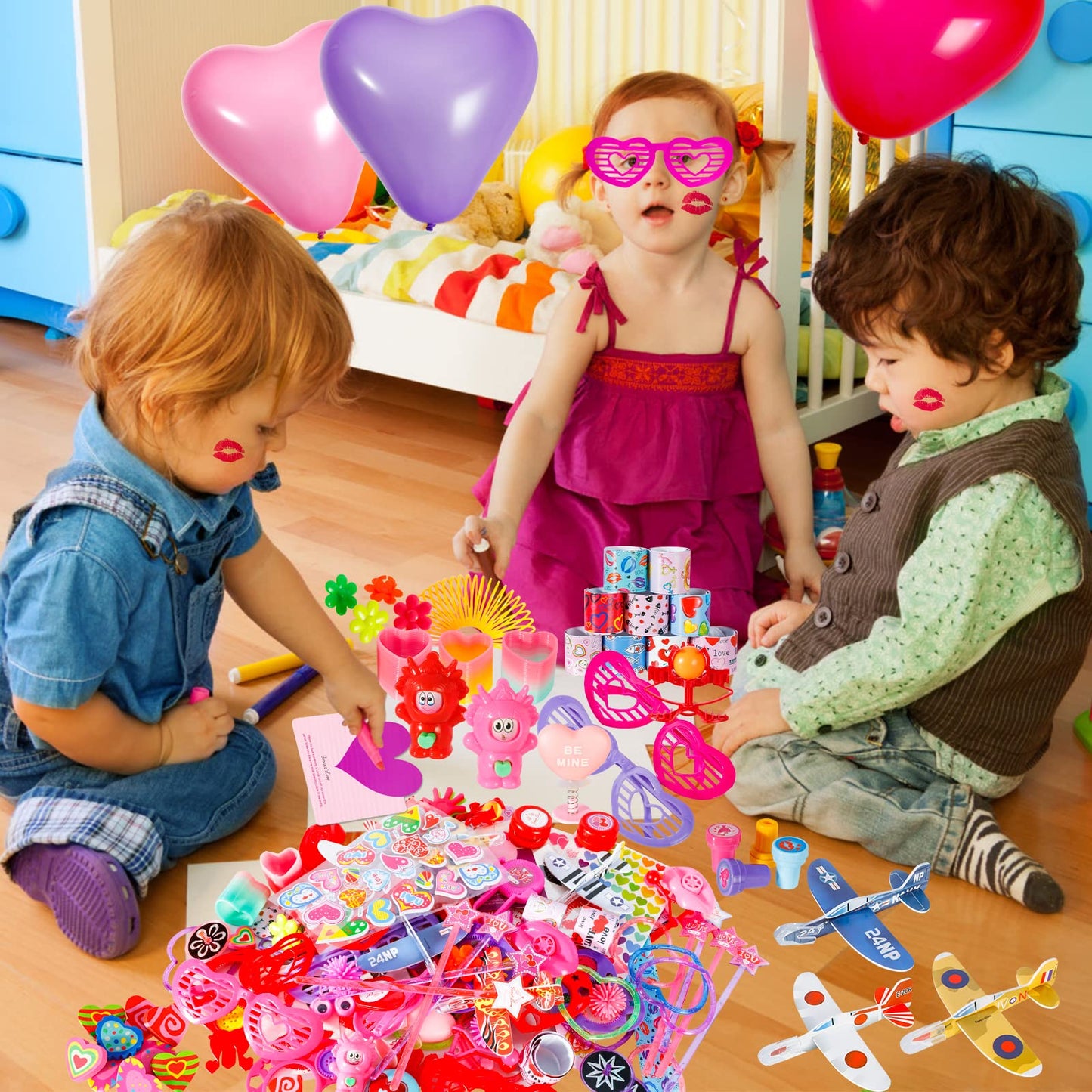 Thuodo 200pcs Valentines Party Favors Toys Assortment – Classroom Prizes & Gifts for Kids