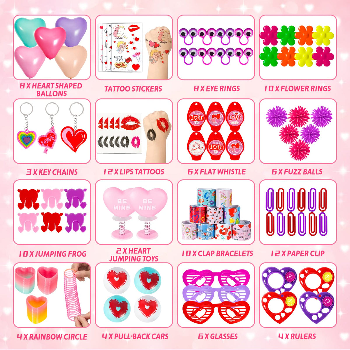 Thuodo 200pcs Valentines Party Favors Toys Assortment – Classroom Prizes & Gifts for Kids