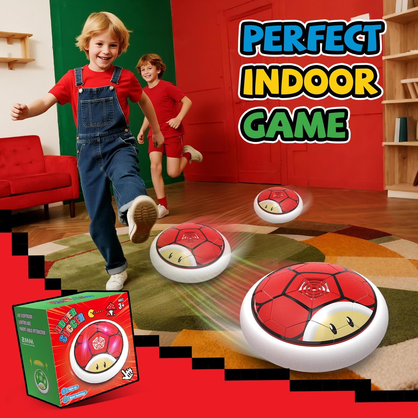 Thusine Hover Soccer Ball for Kids – LED Indoor Flying Soccer Toy