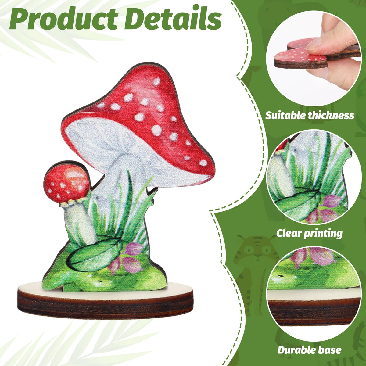 Thyle 16 Pcs Wooden Mushroom Centerpieces – Enchanted Forest Tabletop Decor