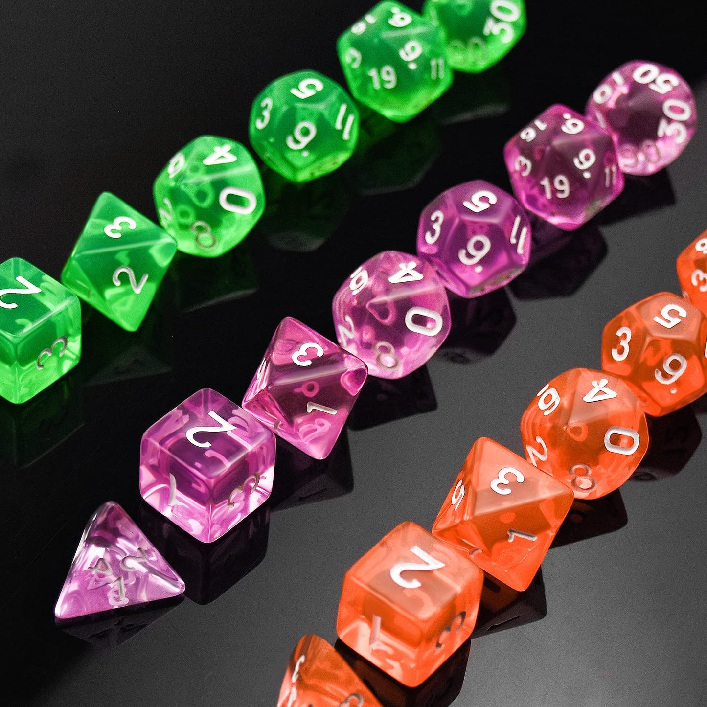 Thyores 30-Set DND Double-Colors Polyhedral Dice – 210 Pieces for D&D, RPG & Tabletop