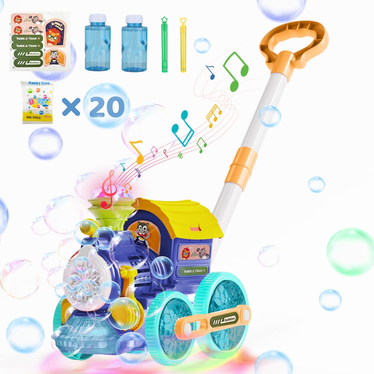 TI-TOO Bubble Musical Train with Lights - Toddler Bubble Blower (1-8)