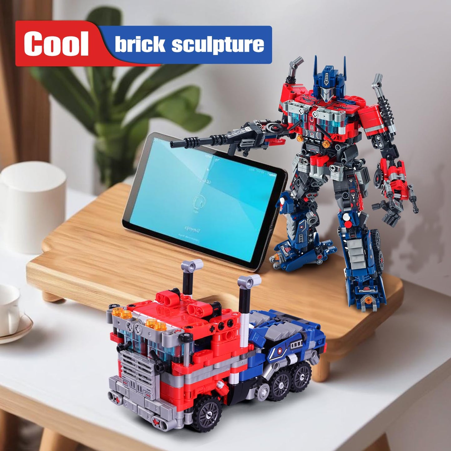 TIALLOW Transform Sets: 2-in-1 STEM Robot Truck – LEGO-Compatible Building Kit (Blue)