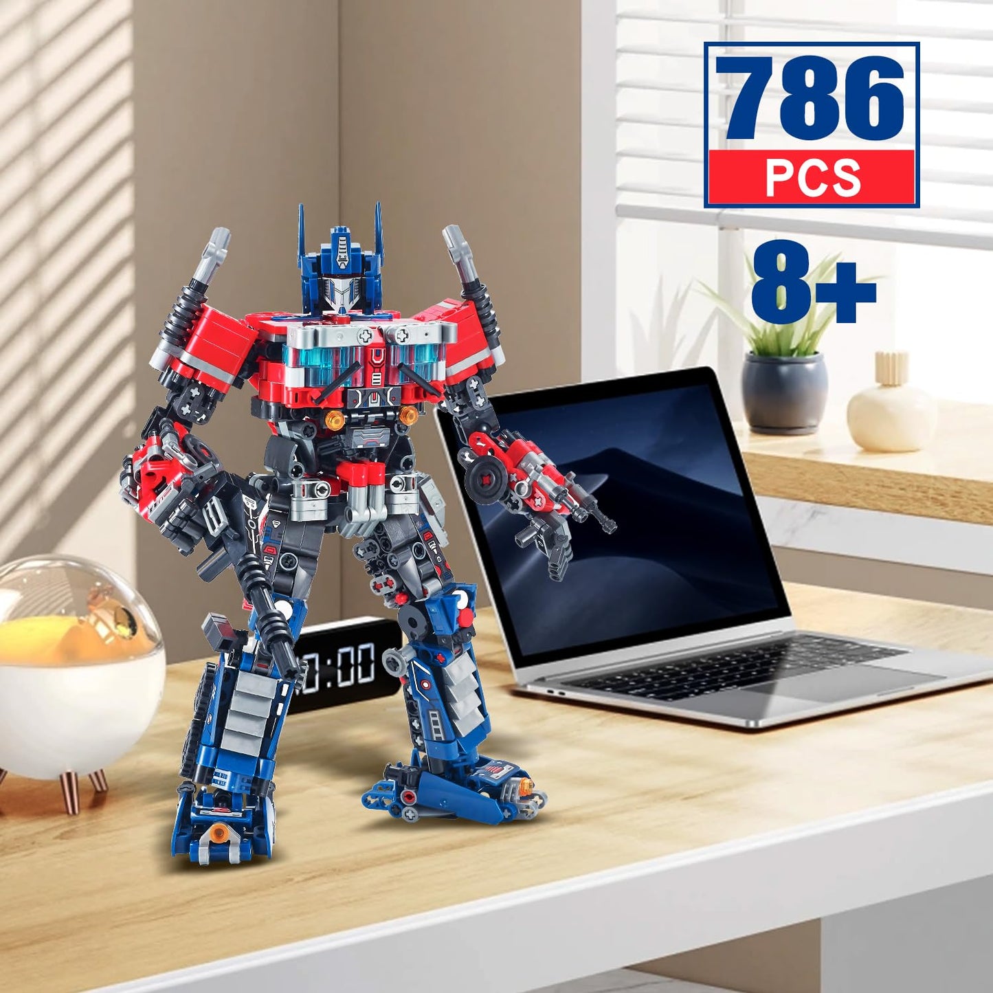 TIALLOW Transform Sets: 2-in-1 STEM Robot Truck – LEGO-Compatible Building Kit (Blue)