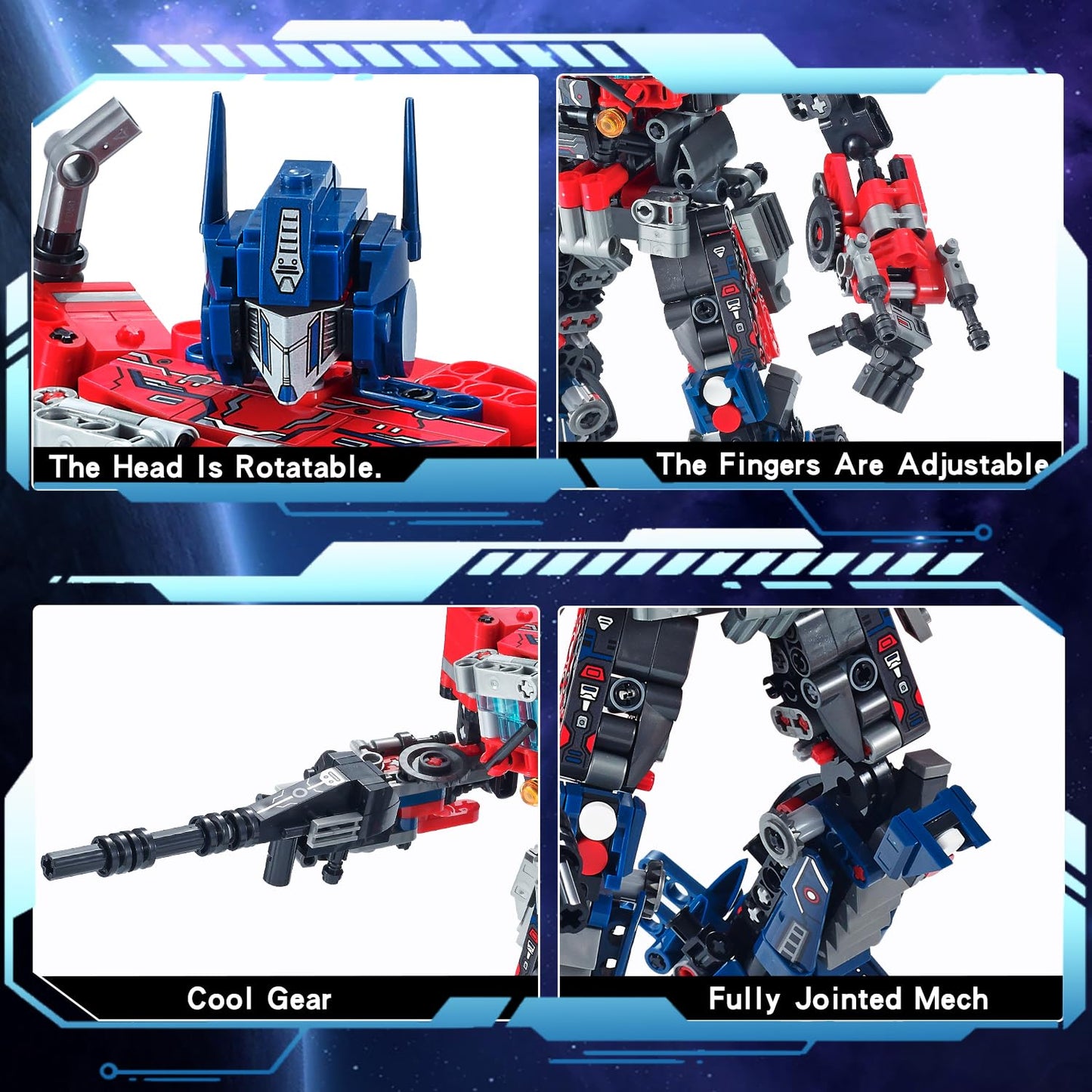 TIALLOW Transform Sets: 2-in-1 STEM Robot Truck – LEGO-Compatible Building Kit (Blue)