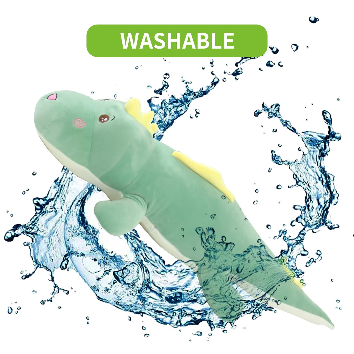Tianmihou 32in Giant Dinosaur Plush Toy Pillow – Soft Back Cushion & Cute Dino Stuffed Animal