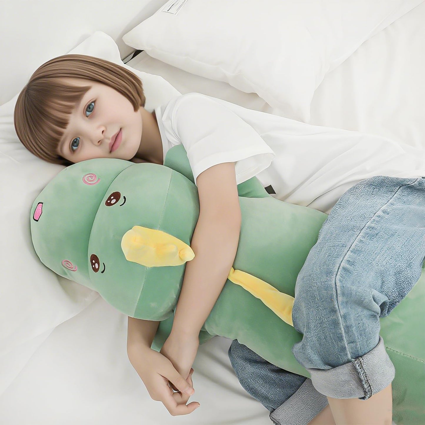 Tianmihou 32in Giant Dinosaur Plush Toy Pillow – Soft Back Cushion & Cute Dino Stuffed Animal
