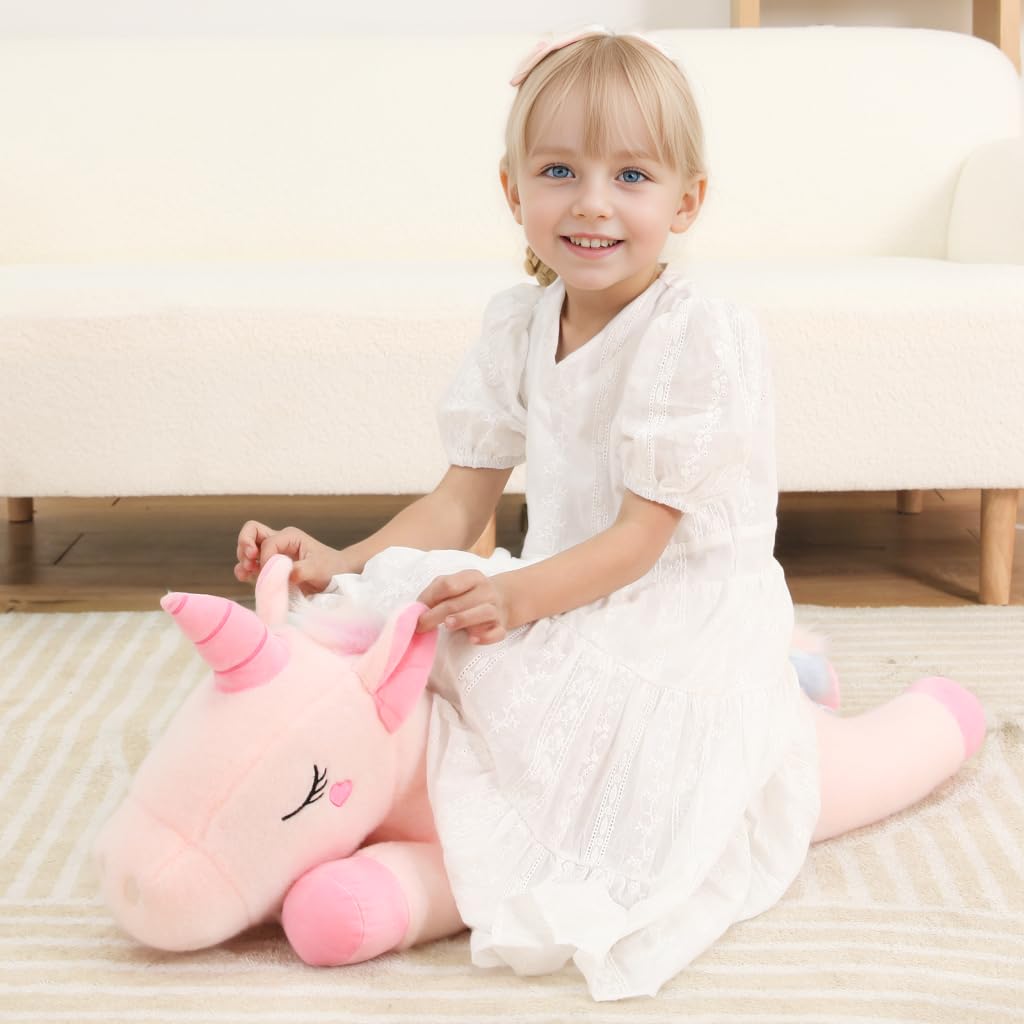Tianmihou 32-Inch Pink Unicorn Plush - Jumbo Soft Body Pillow