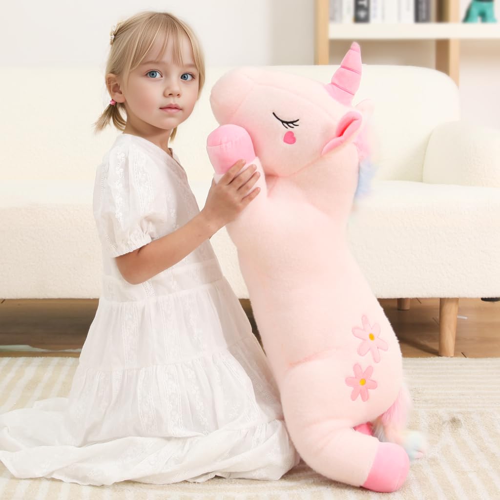 Tianmihou 32-Inch Pink Unicorn Plush - Jumbo Soft Body Pillow