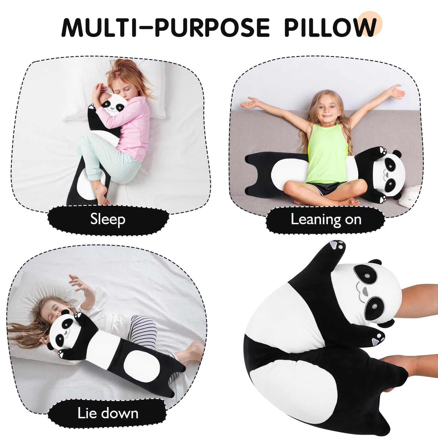 Tianmihou 36-Inch Giant Panda Plush — Soft Body Pillow & Long Panda Toy