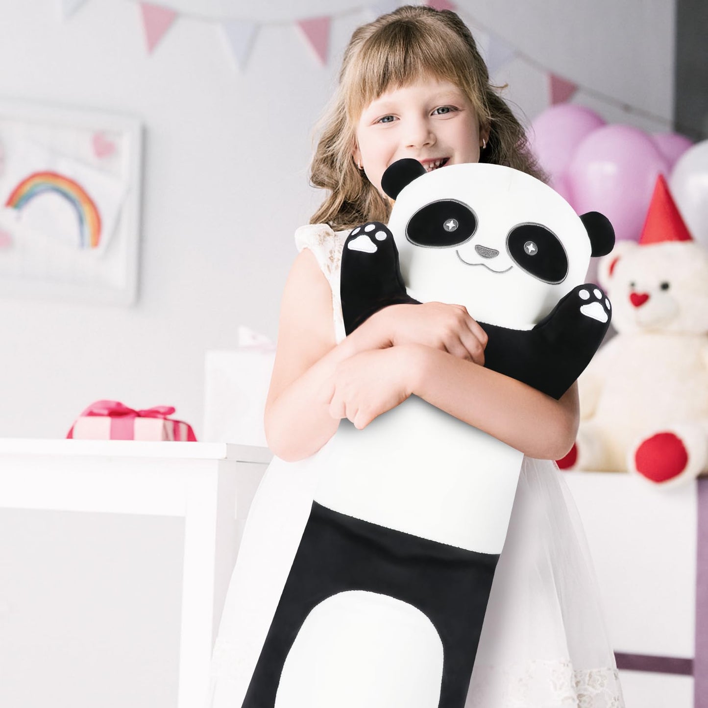 Tianmihou 36-Inch Giant Panda Plush — Soft Body Pillow & Long Panda Toy