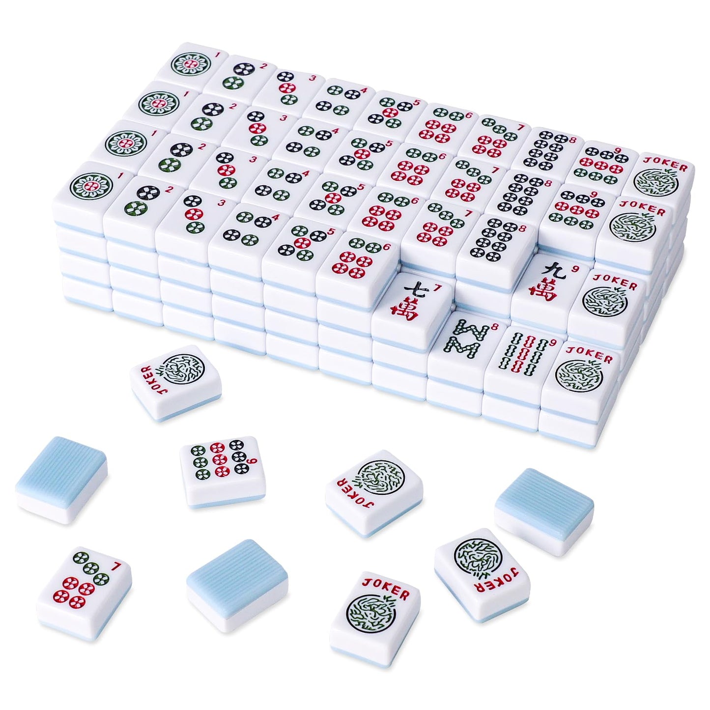 TIASUSAN American Mahjong Tile Set with 166 Blue Back Tiles (1.2-Inch Tiles Only)