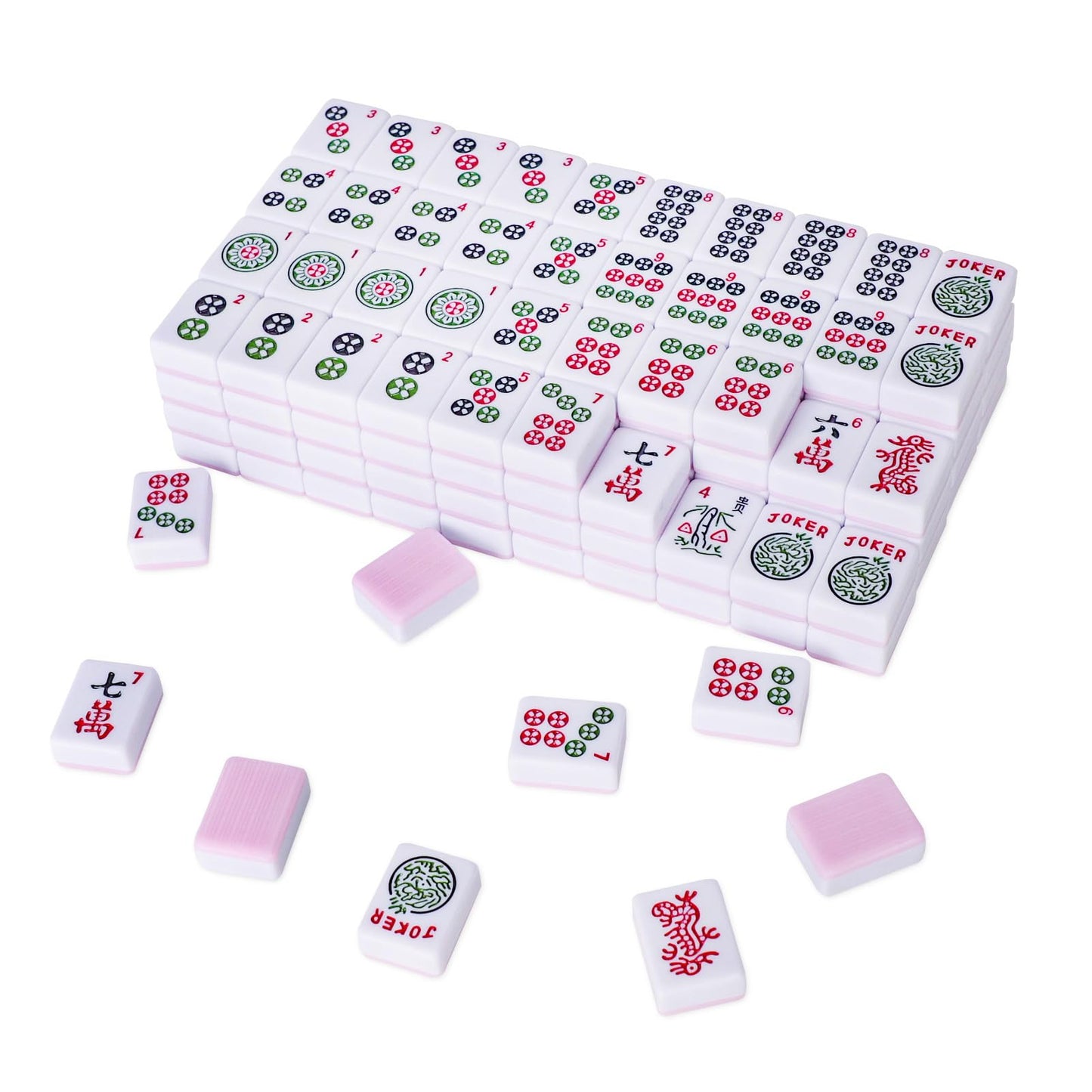 TIASUSAN American Mahjong Tile Set — 166 Pink Back Tiles (1.2”) | Tiles Only