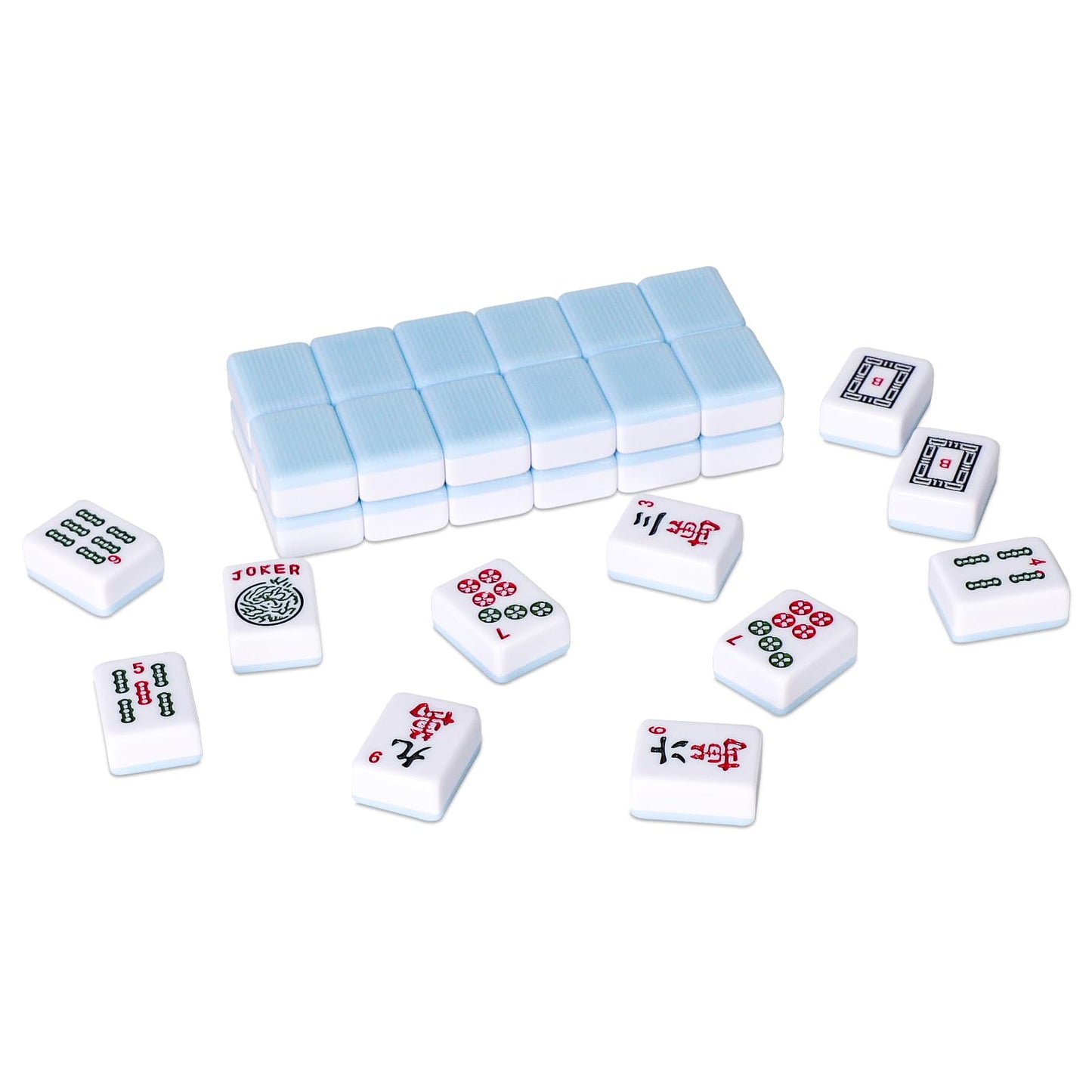 TIASUSAN American Mahjong Tile Set with 166 Blue Back Tiles (1.2-Inch Tiles Only)