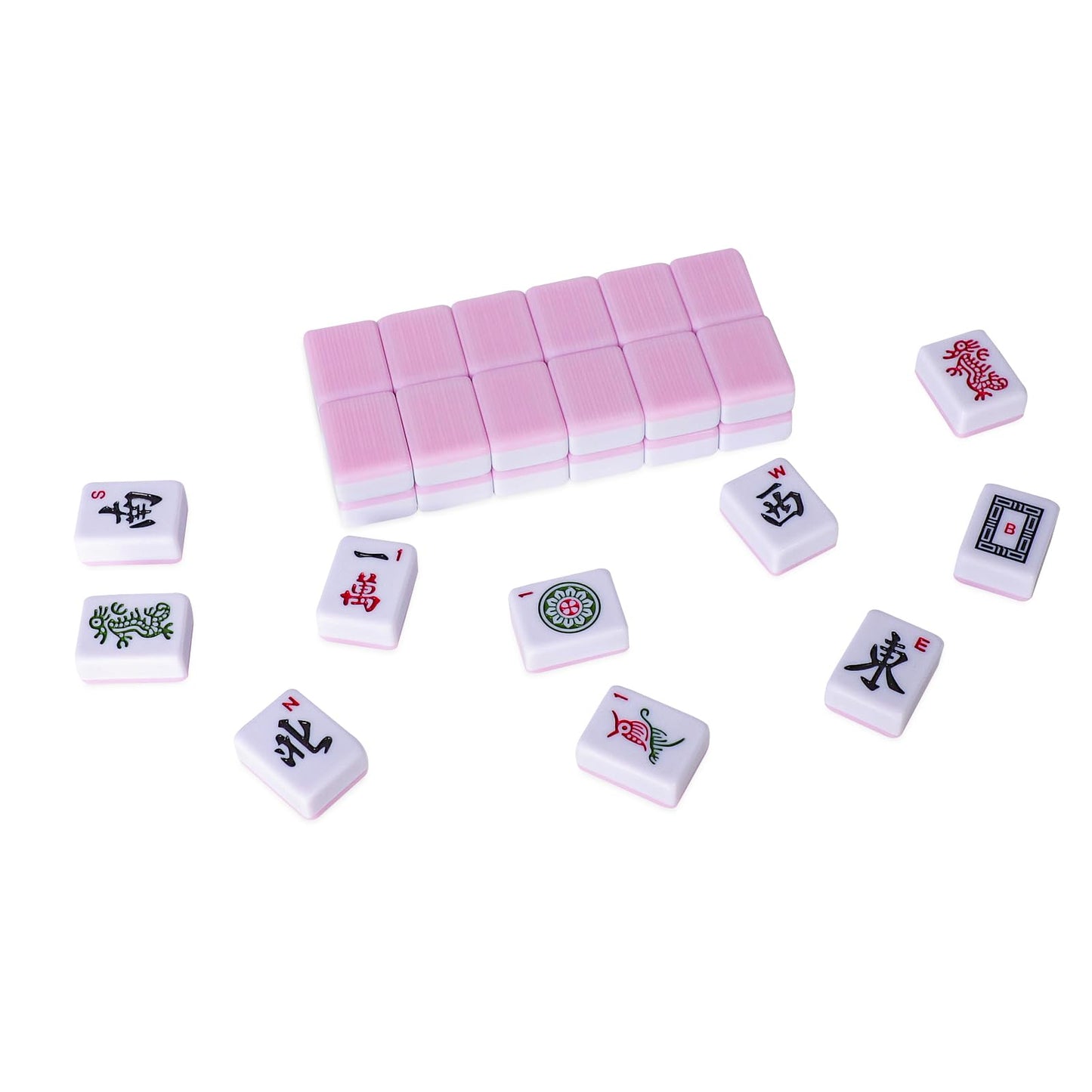 TIASUSAN American Mahjong Tile Set — 166 Pink Back Tiles (1.2”) | Tiles Only
