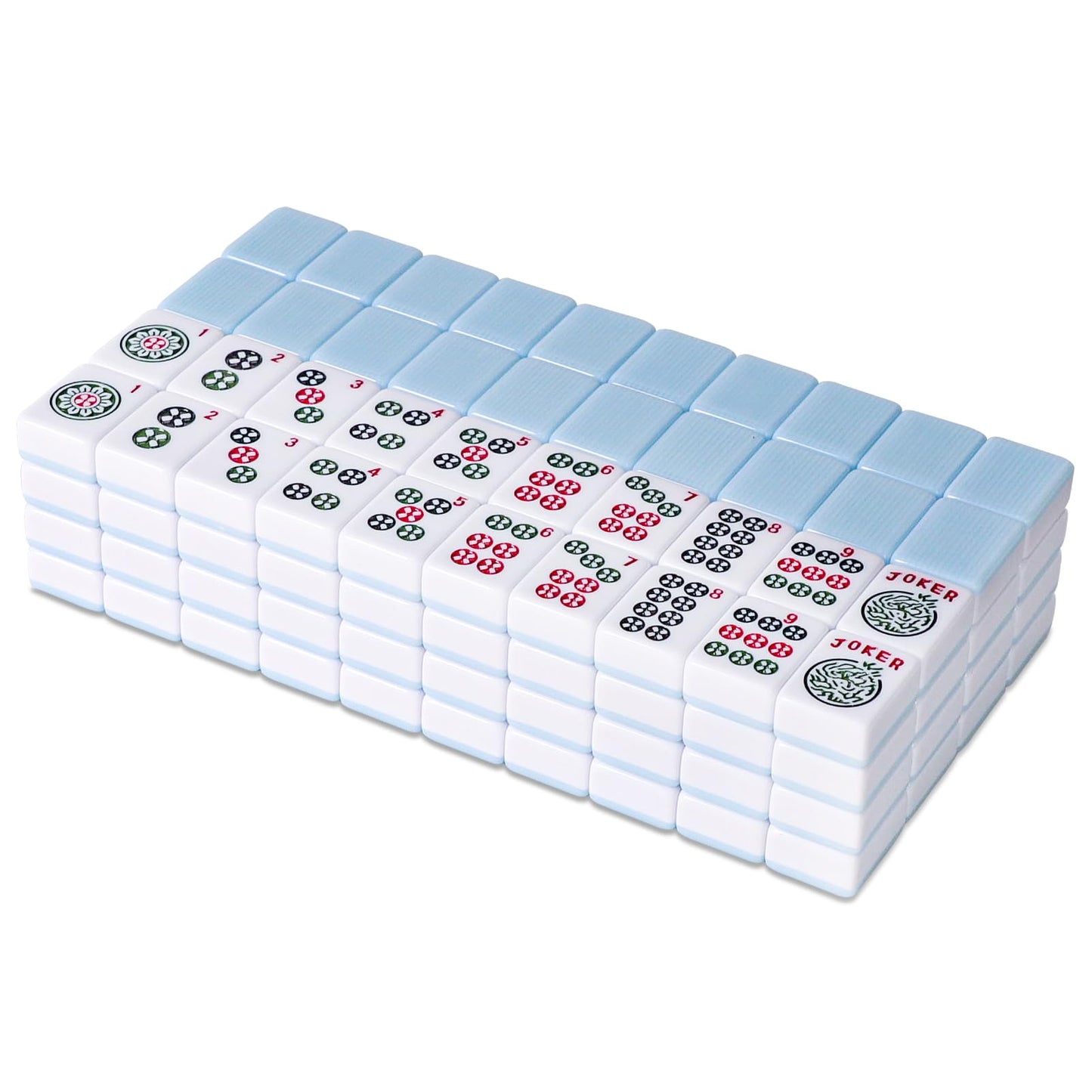 TIASUSAN American Mahjong Tile Set with 166 Blue Back Tiles (1.2-Inch Tiles Only)