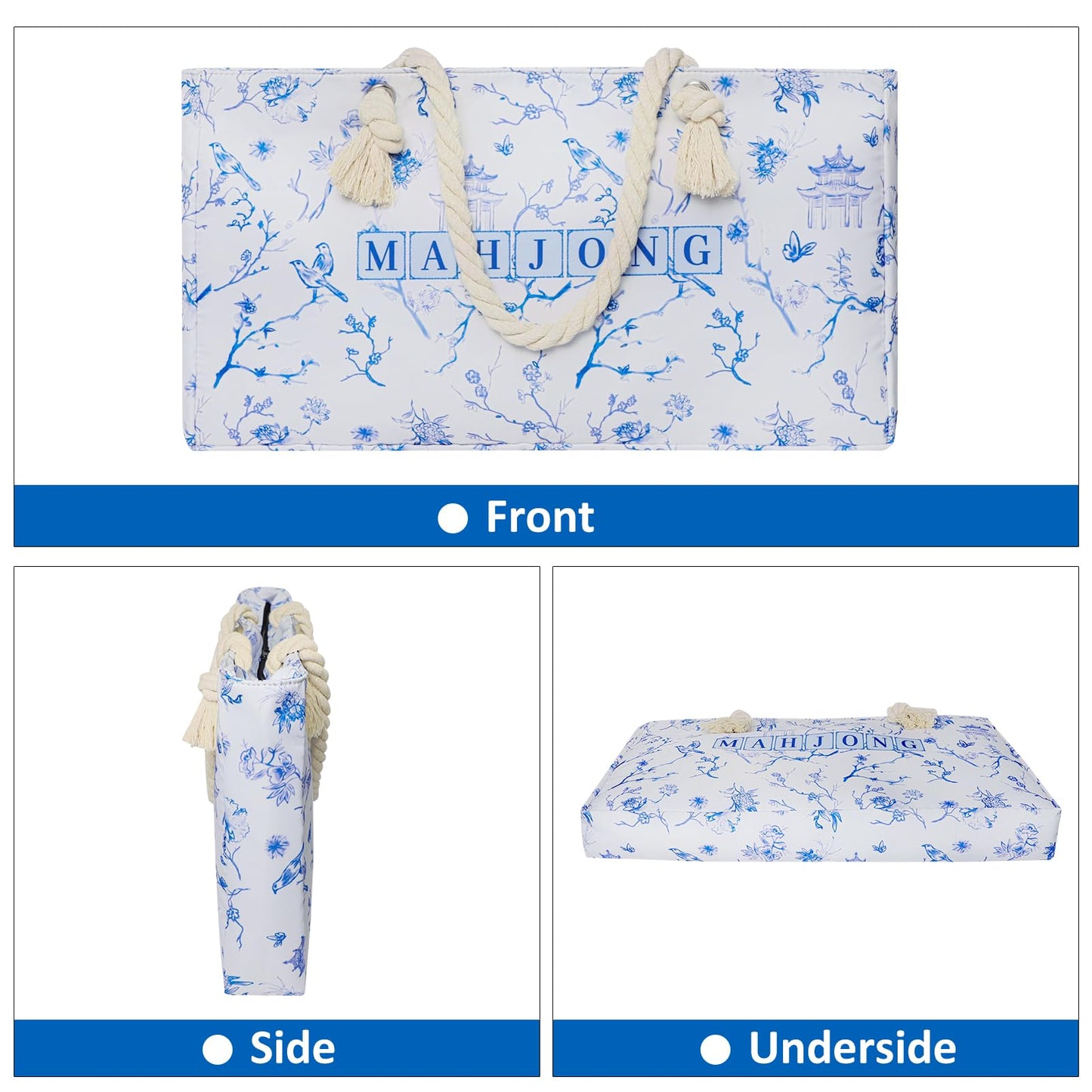 TIASUSAN Empty Mahjong Bag for American Mahjong Set | Carrying Bag with Racks, Tiles Sleeves & Accessory Pocket