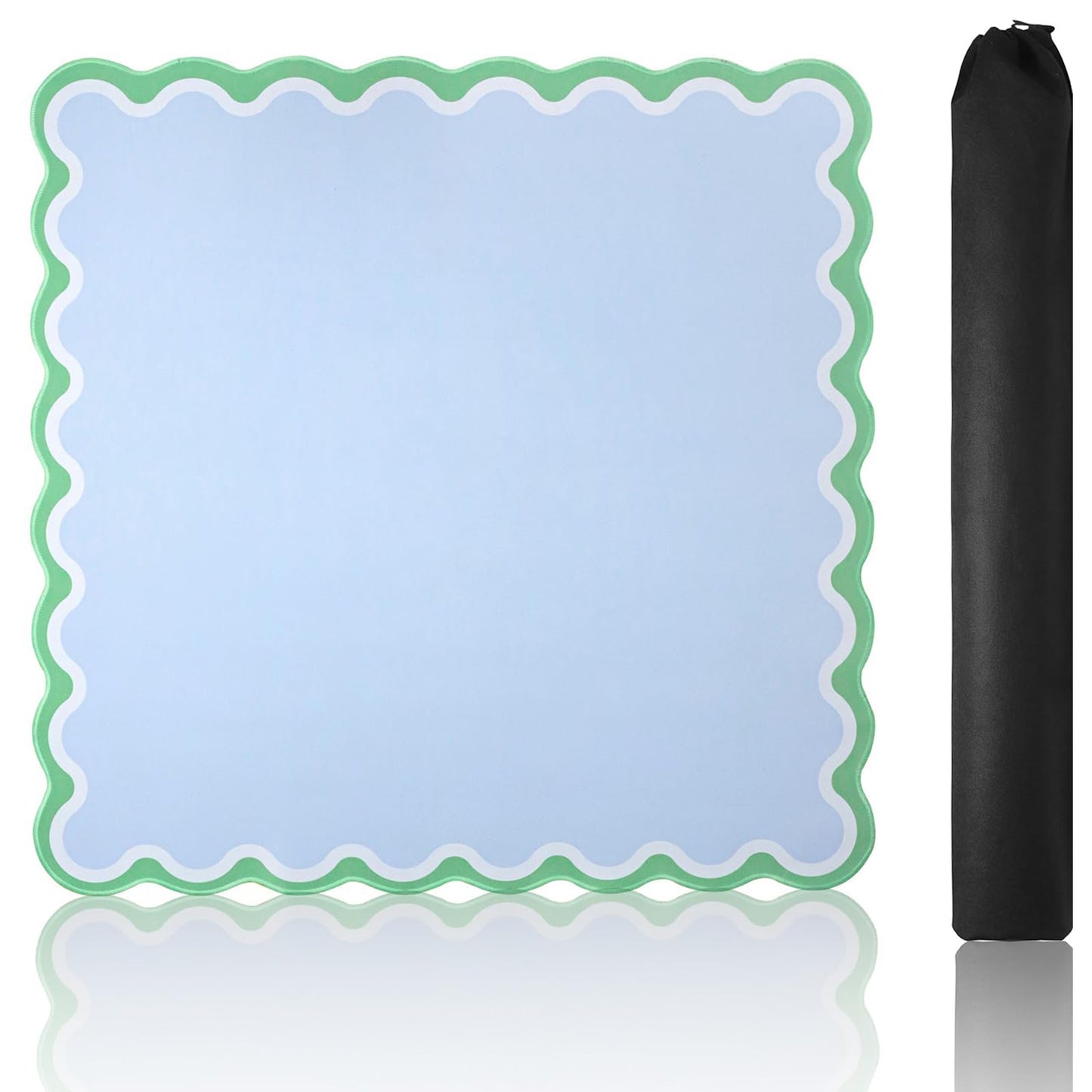 TIASUSAN Blue Mahjong Mat 31.5x31.5 inches – Anti-Slip, Noise-Reducing with Carry Bag