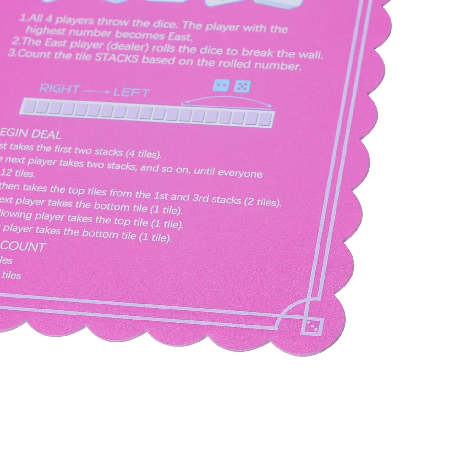 TIASUSAN 4-Piece Pink Printed Mahjong Tile Mixers with Instructions | Mahjong Shufflers