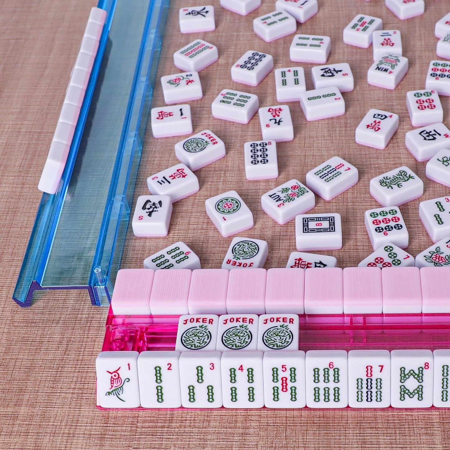 TIASUSAN American Mahjong Game Set – 166 Pink Tiles & Accessories