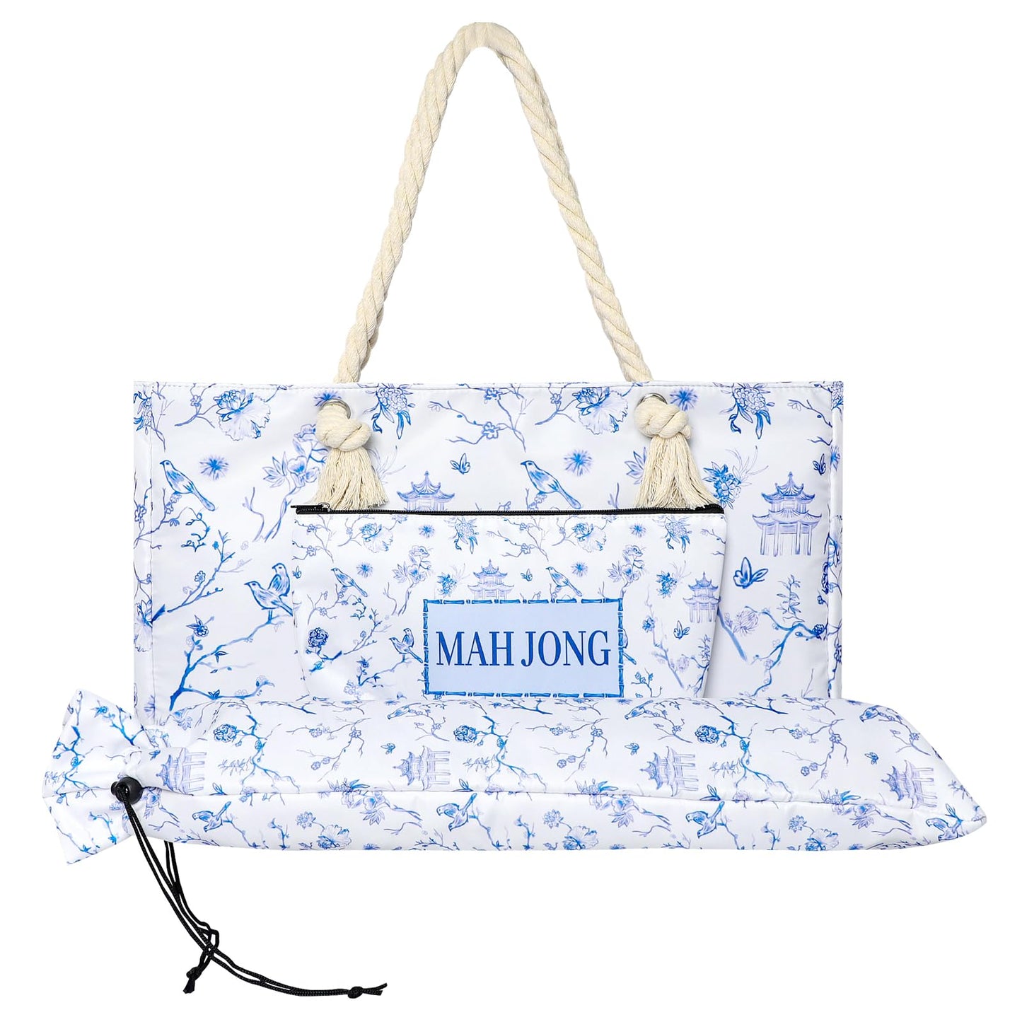 TIASUSAN Empty Mahjong Bag for American Mahjong Set | Carrying Bag with Racks, Tiles Sleeves & Accessory Pocket