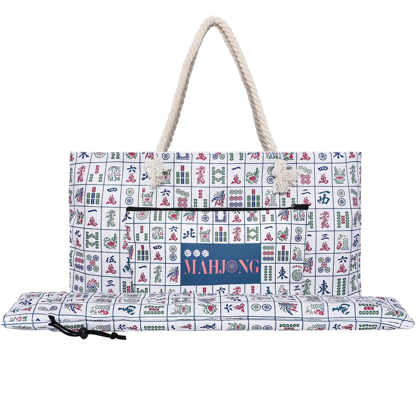TIASUSAN Empty Printed Mahjong Bag for American Set – Carrying Bag with Racks and Sleeves
