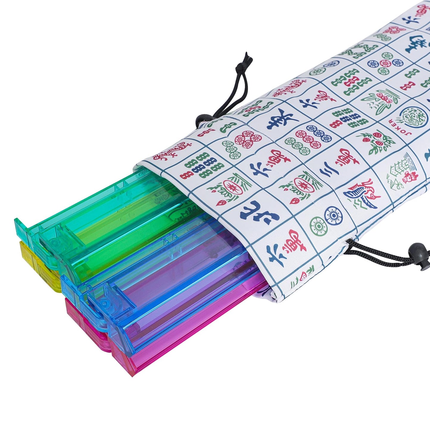 TIASUSAN Empty Printed Mahjong Bag for American Set – Carrying Bag with Racks and Sleeves