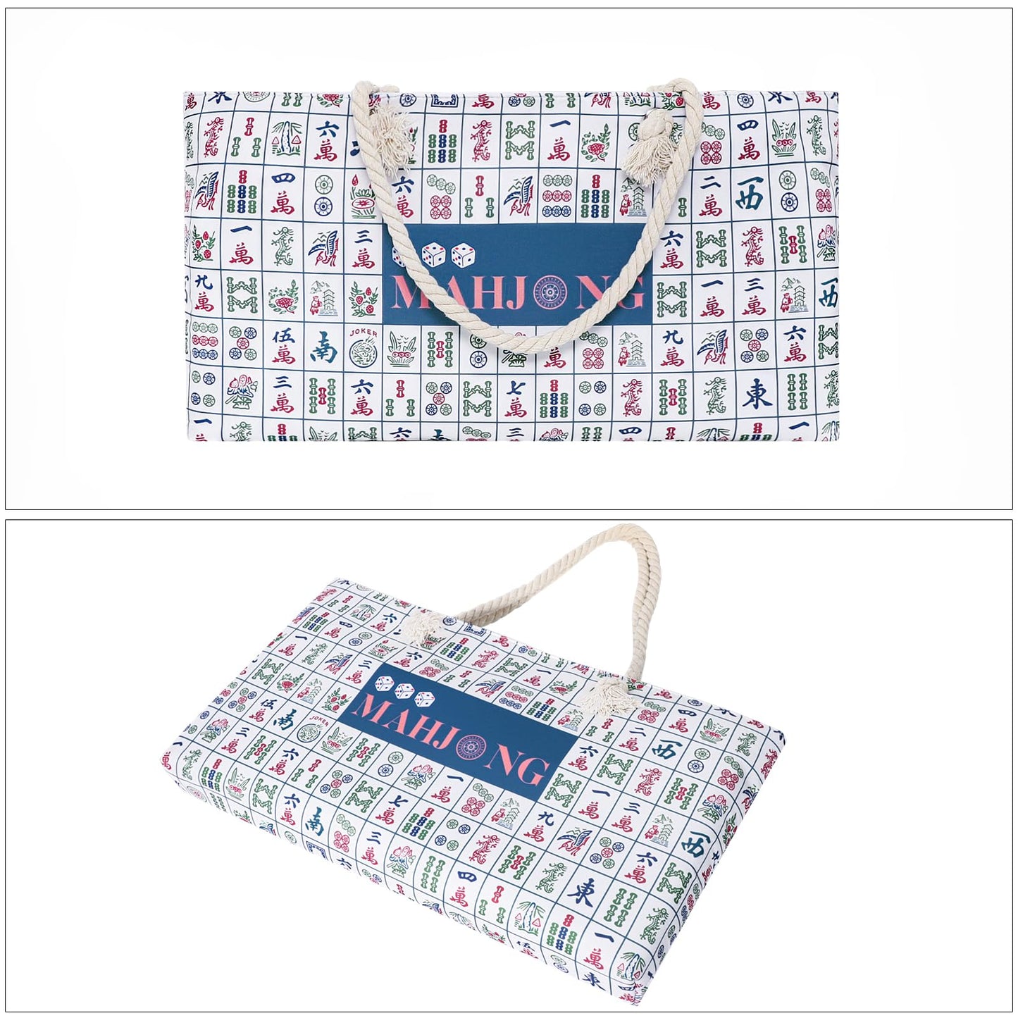 TIASUSAN Empty Printed Mahjong Bag for American Set – Carrying Bag with Racks and Sleeves