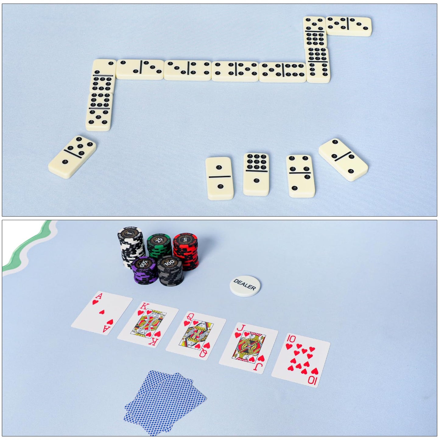 TIASUSAN Blue Mahjong Mat 31.5x31.5 inches – Anti-Slip, Noise-Reducing with Carry Bag