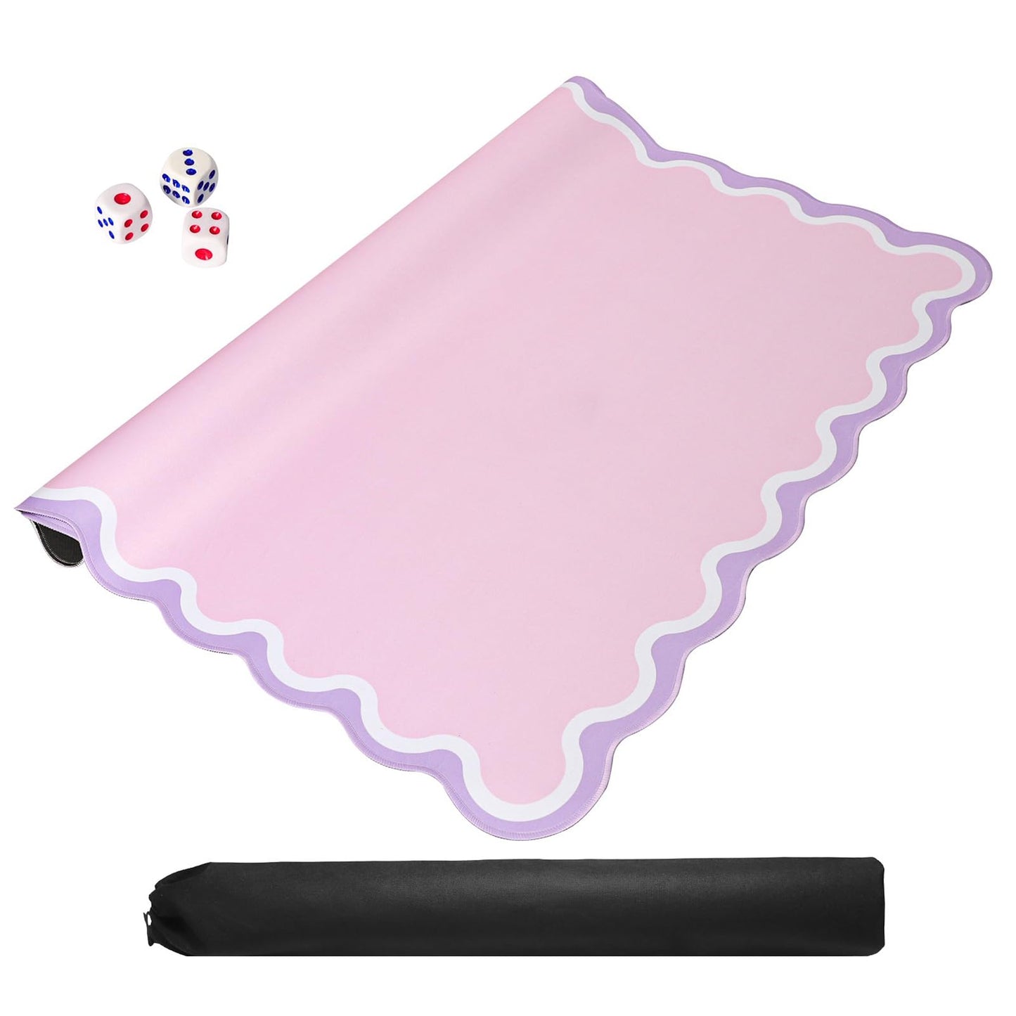 TIASUSAN Pink Mahjong Mat 31.5 by 31.5 inches – Anti Slip with Carry Bag