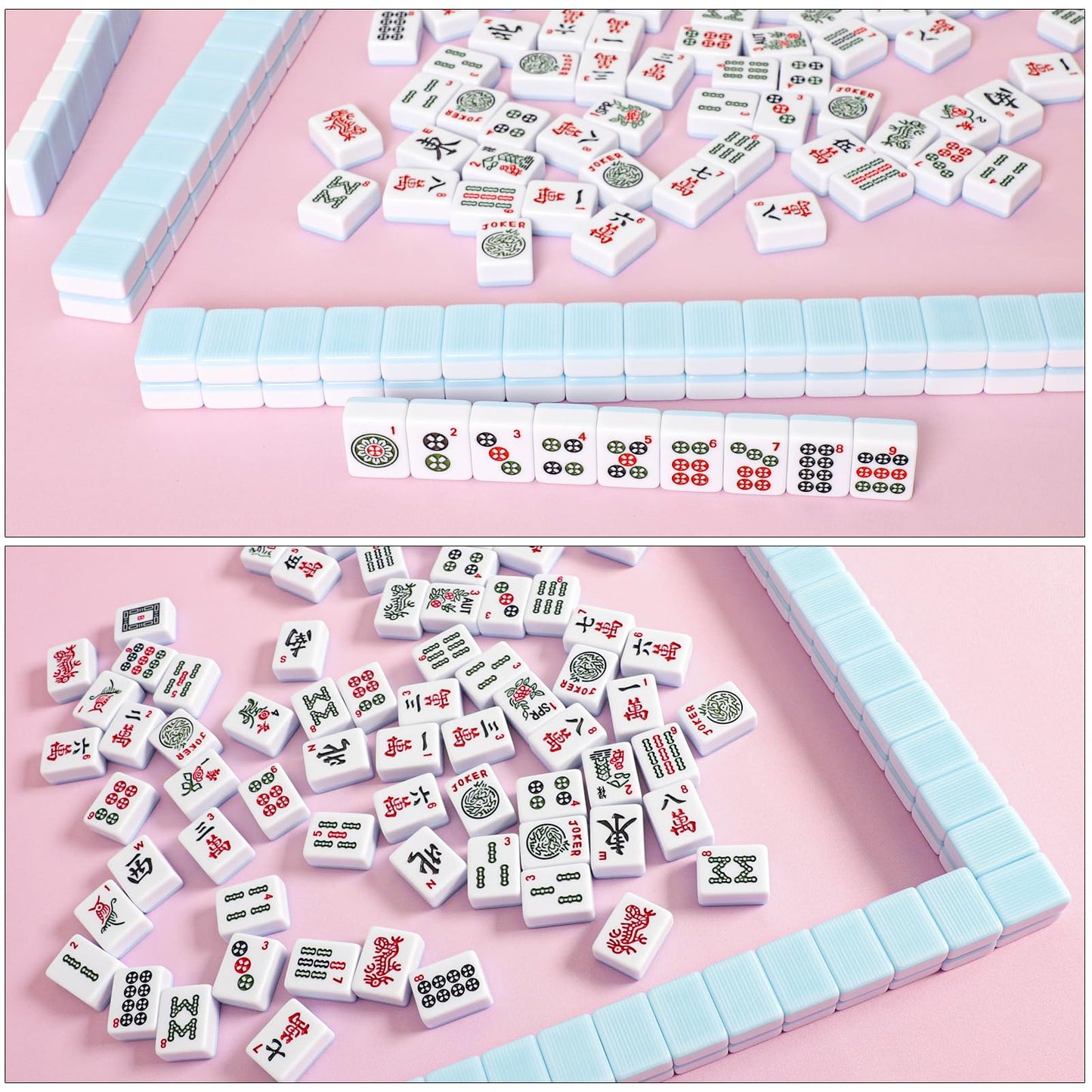 TIASUSAN Pink Mahjong Mat 31.5 by 31.5 inches – Anti Slip with Carry Bag