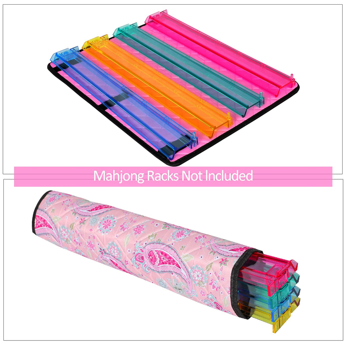 TIASUSAN Pink Mahjong Bag (Empty Bag Only) – American Mahjong Set Carrying Bag with Two Wrappers