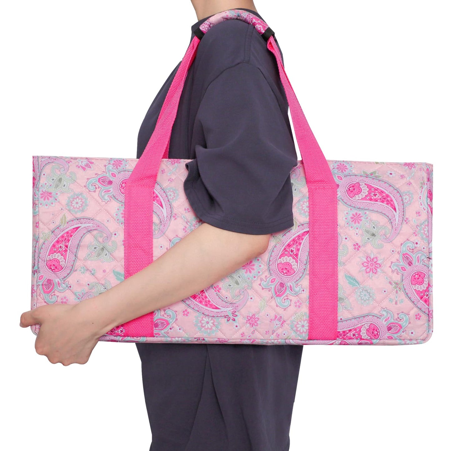 TIASUSAN Pink Mahjong Bag (Empty Bag Only) – American Mahjong Set Carrying Bag with Two Wrappers