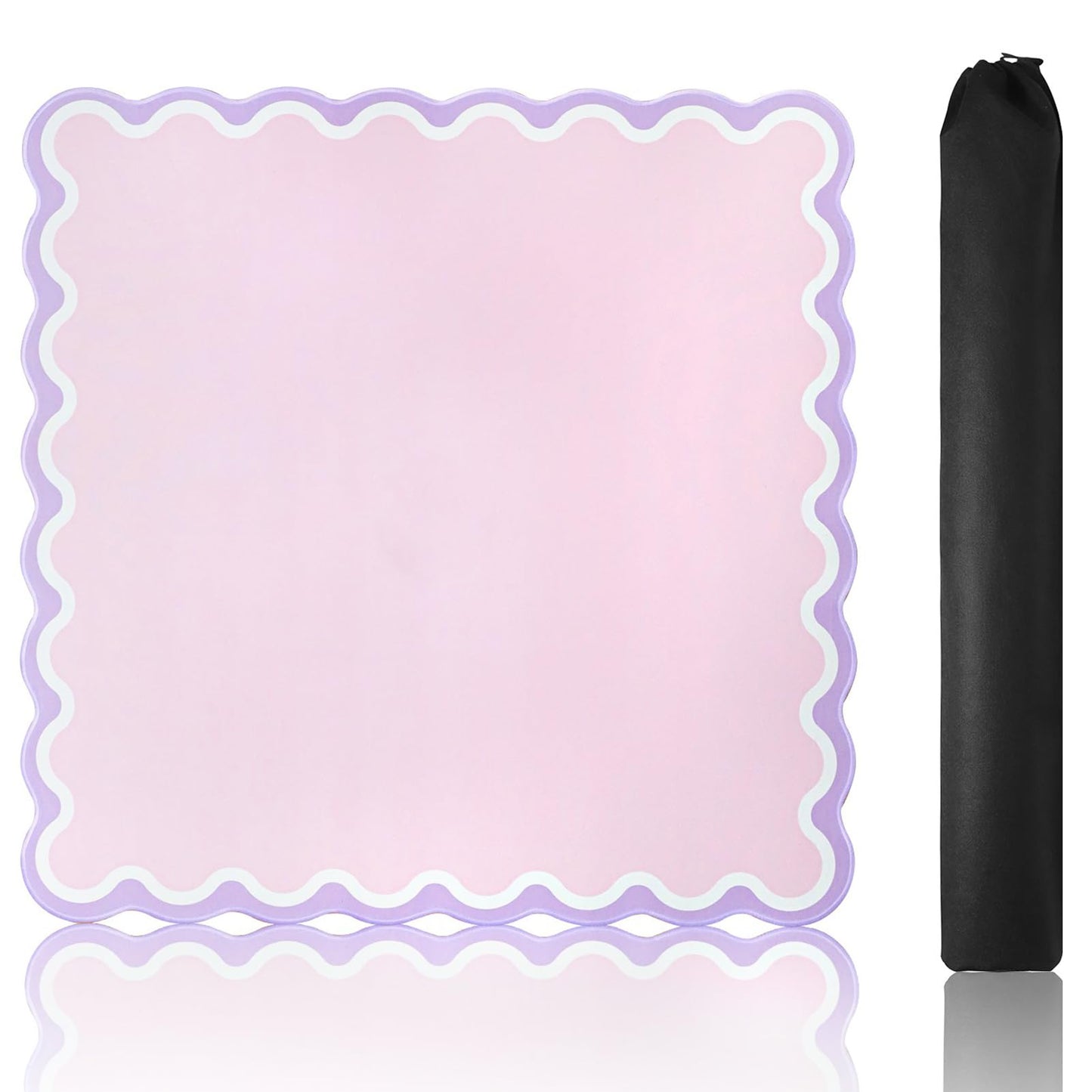 TIASUSAN Pink Mahjong Mat 31.5 by 31.5 inches – Anti Slip with Carry Bag