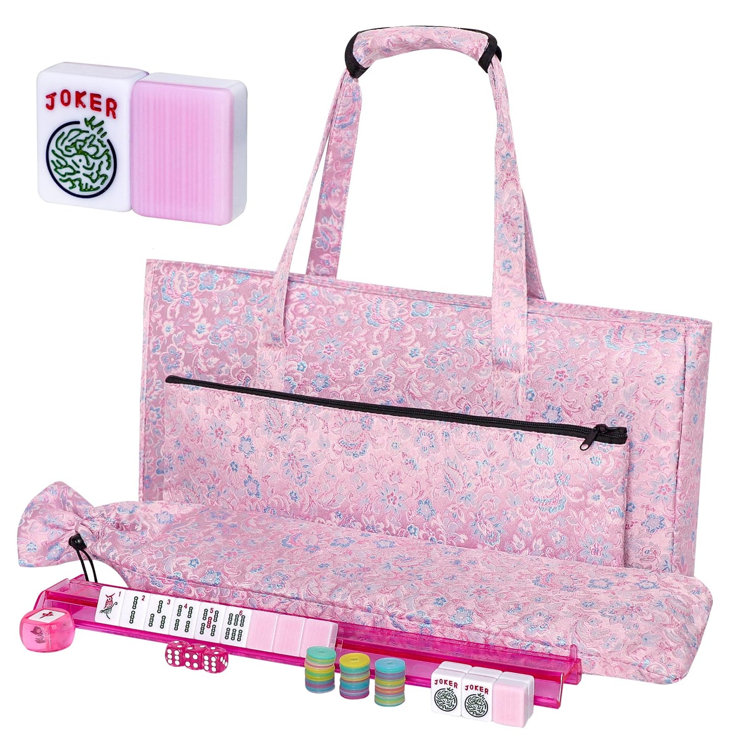TIASUSAN American Mahjong Game Set – 166 Pink Tiles & Accessories