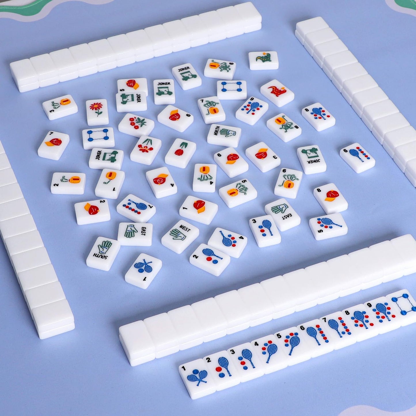 TIASUSAN American Mahjong Tile Set with Clear Acrylic Box – 160 Tiles & Accessories